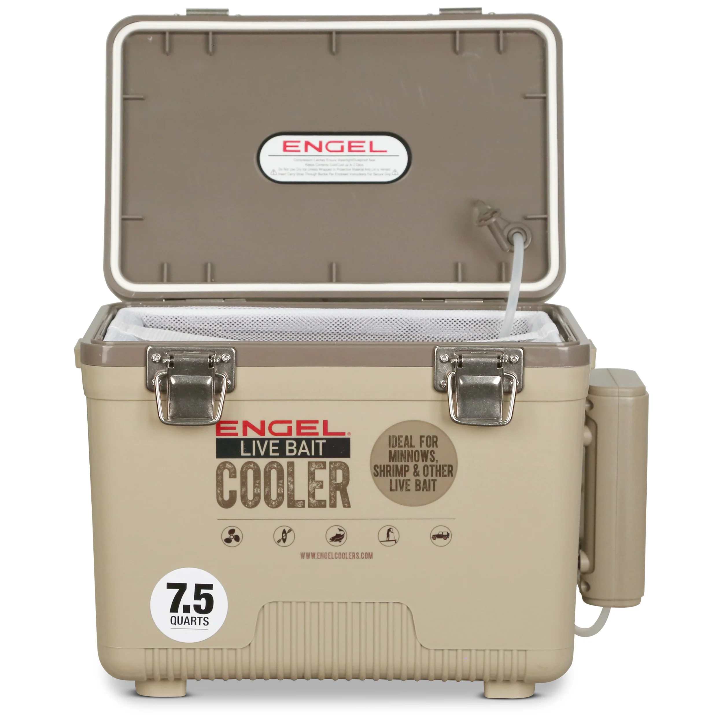 Engel 7.5Qt Live bait Pro Cooler with AP3 Rechargeable Aerator & Stainless Hardware - Image 10