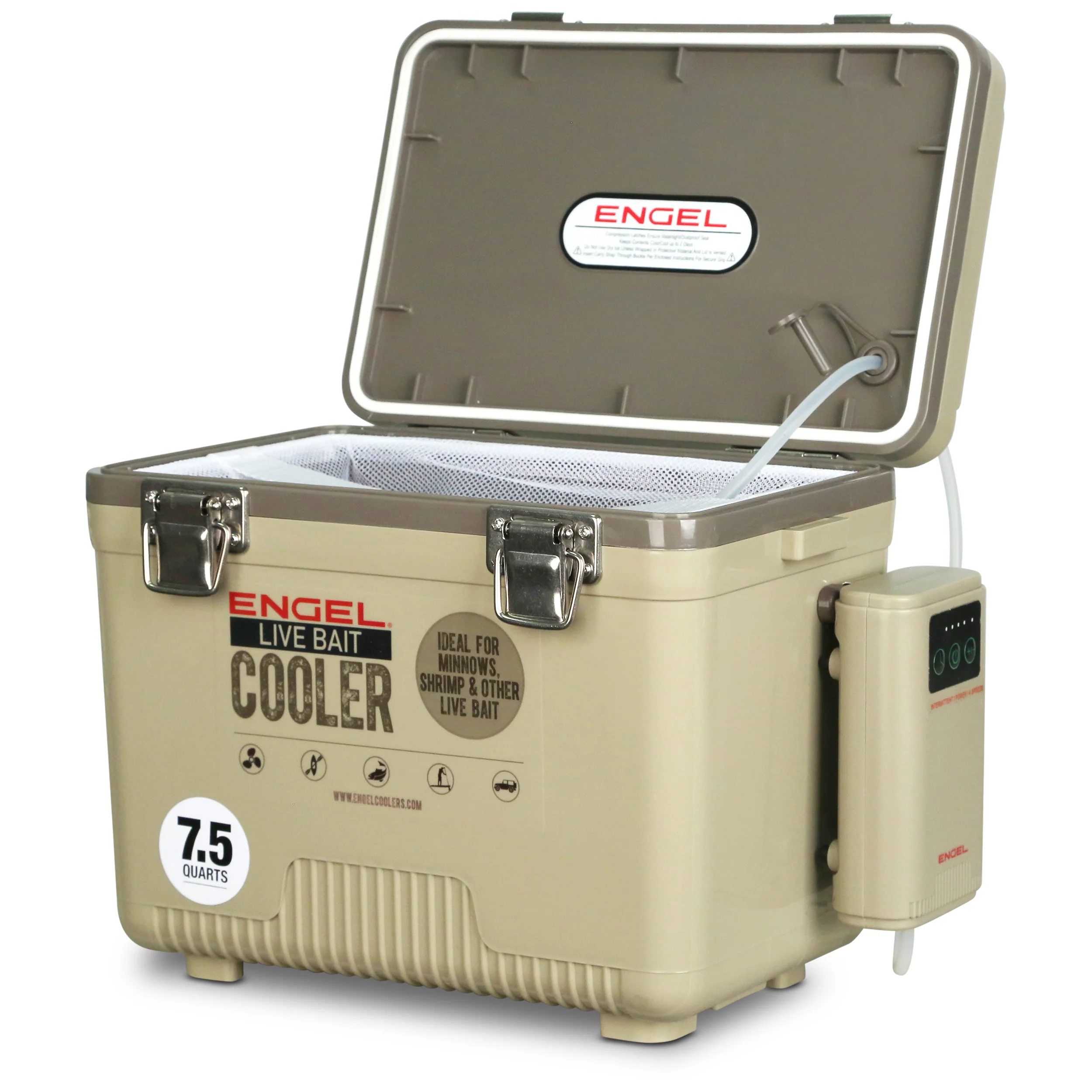 Engel 7.5Qt Live bait Pro Cooler with AP3 Rechargeable Aerator & Stainless Hardware - Image 20
