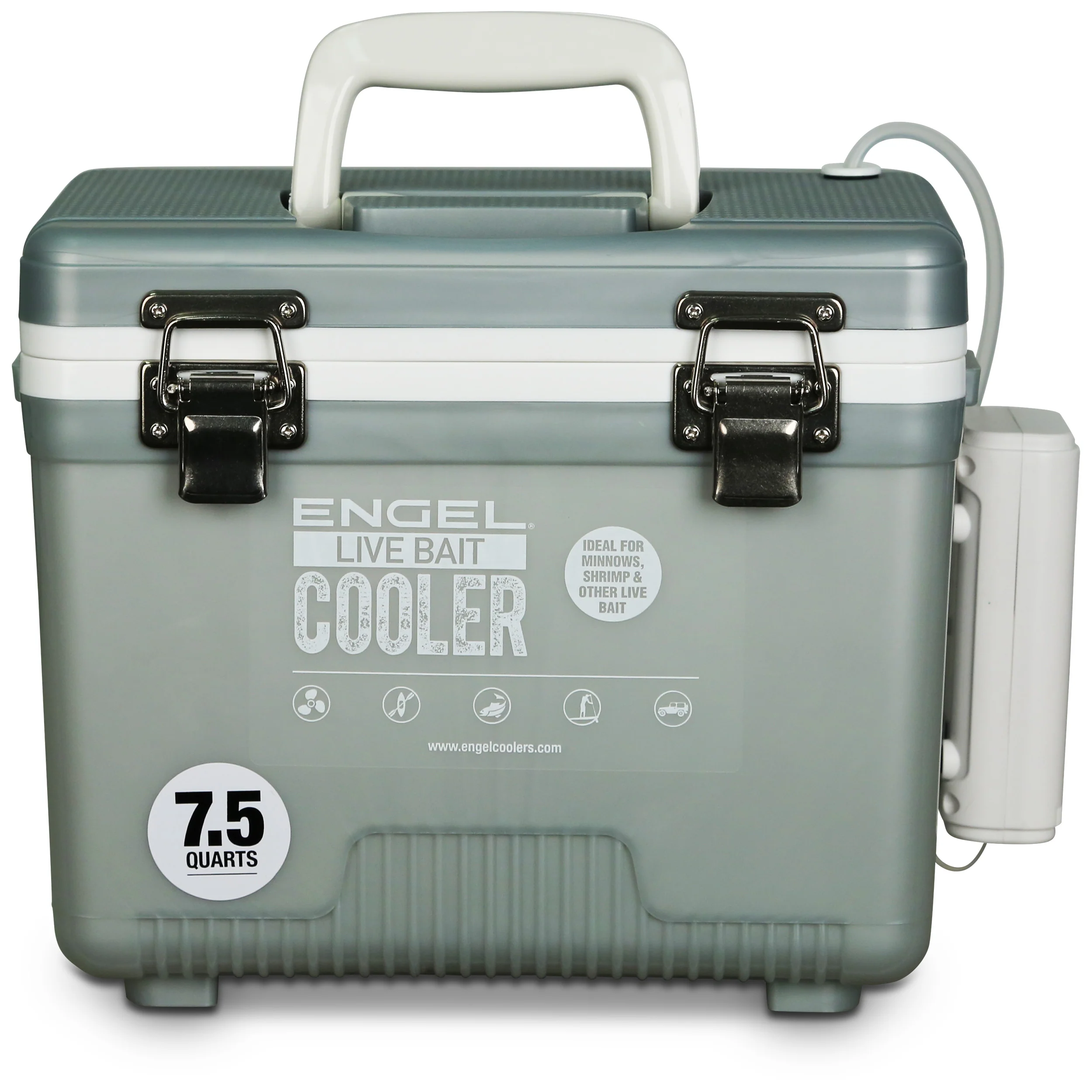 Engel 7.5Qt Live bait Pro Cooler with AP3 Rechargeable Aerator & Stainless Hardware - Image 25