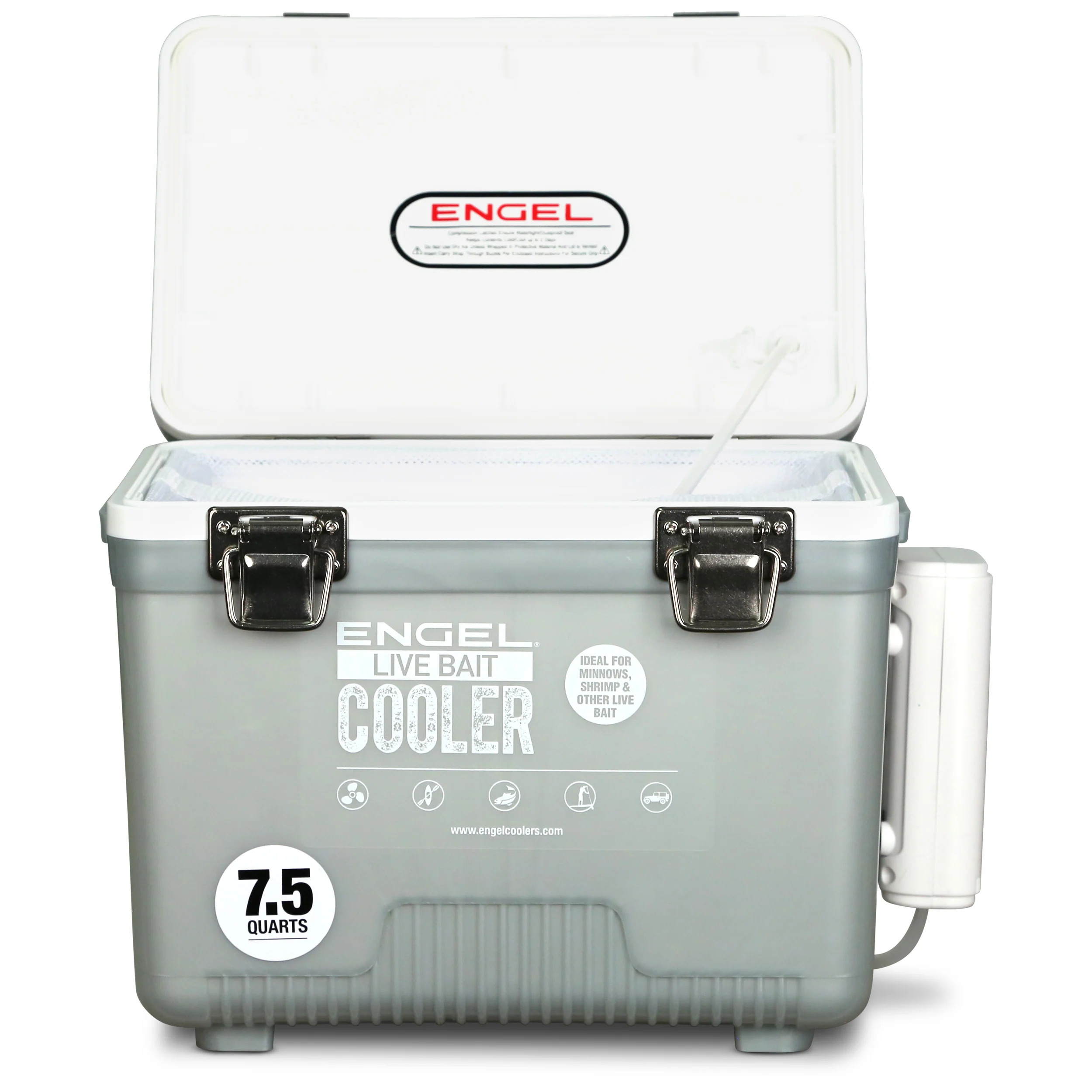 Engel 7.5Qt Live bait Pro Cooler with AP3 Rechargeable Aerator & Stainless Hardware - Image 28