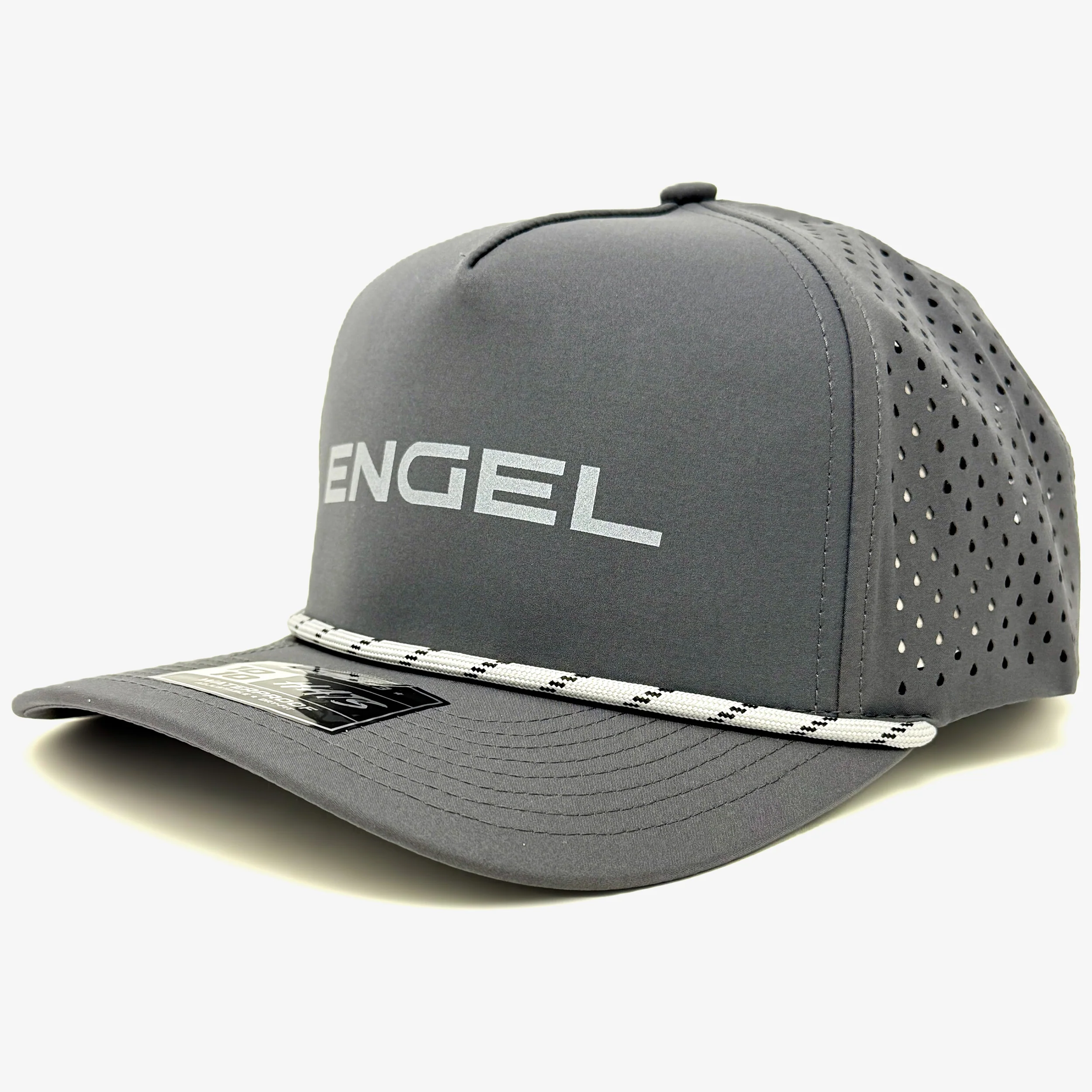 Engel 1010 Performance Trucker Cap, Grey with White Logo - Image 2