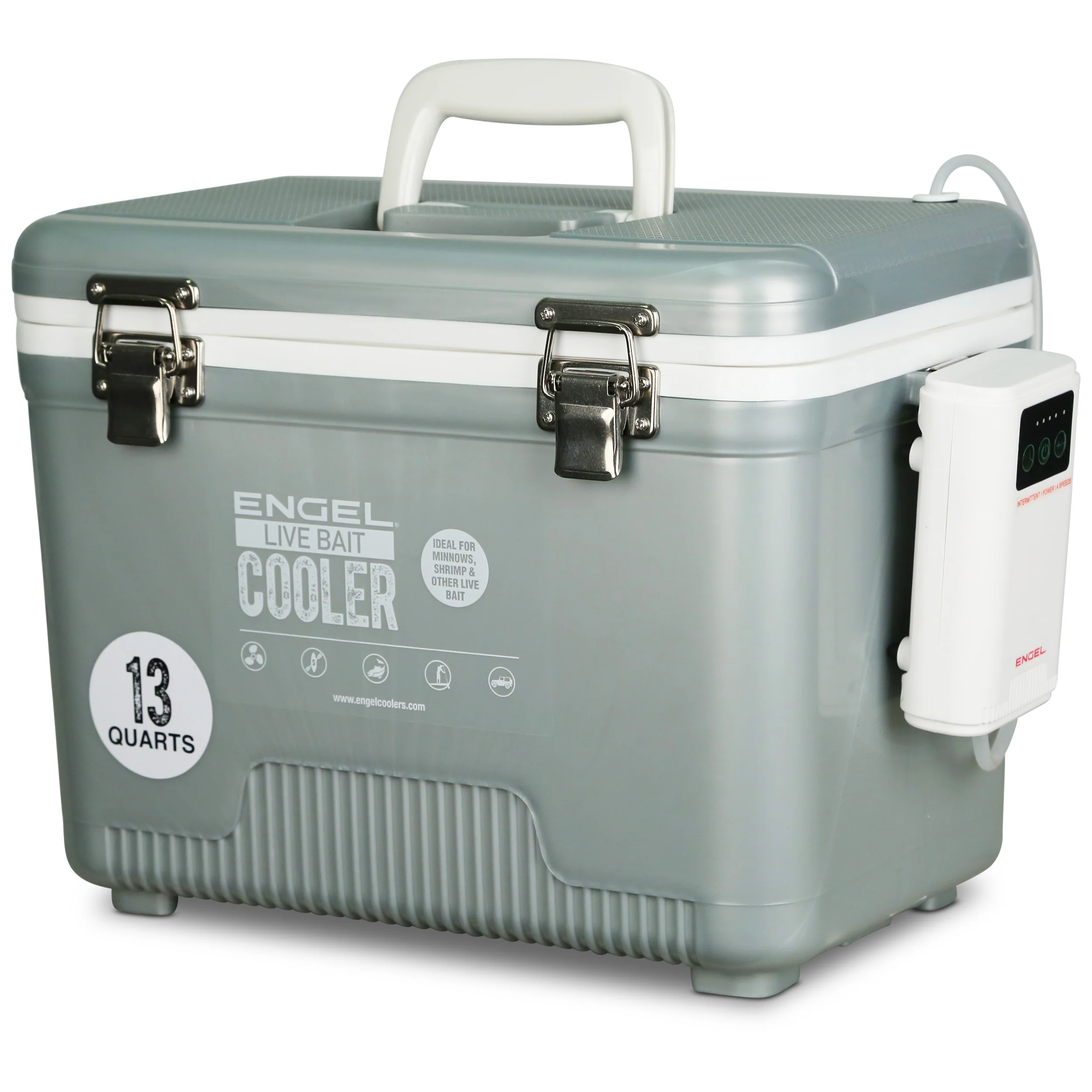 Engel 13Qt Live bait Pro Cooler with AP3 Rechargeable Aerator & Stainless Hardware - Image 17