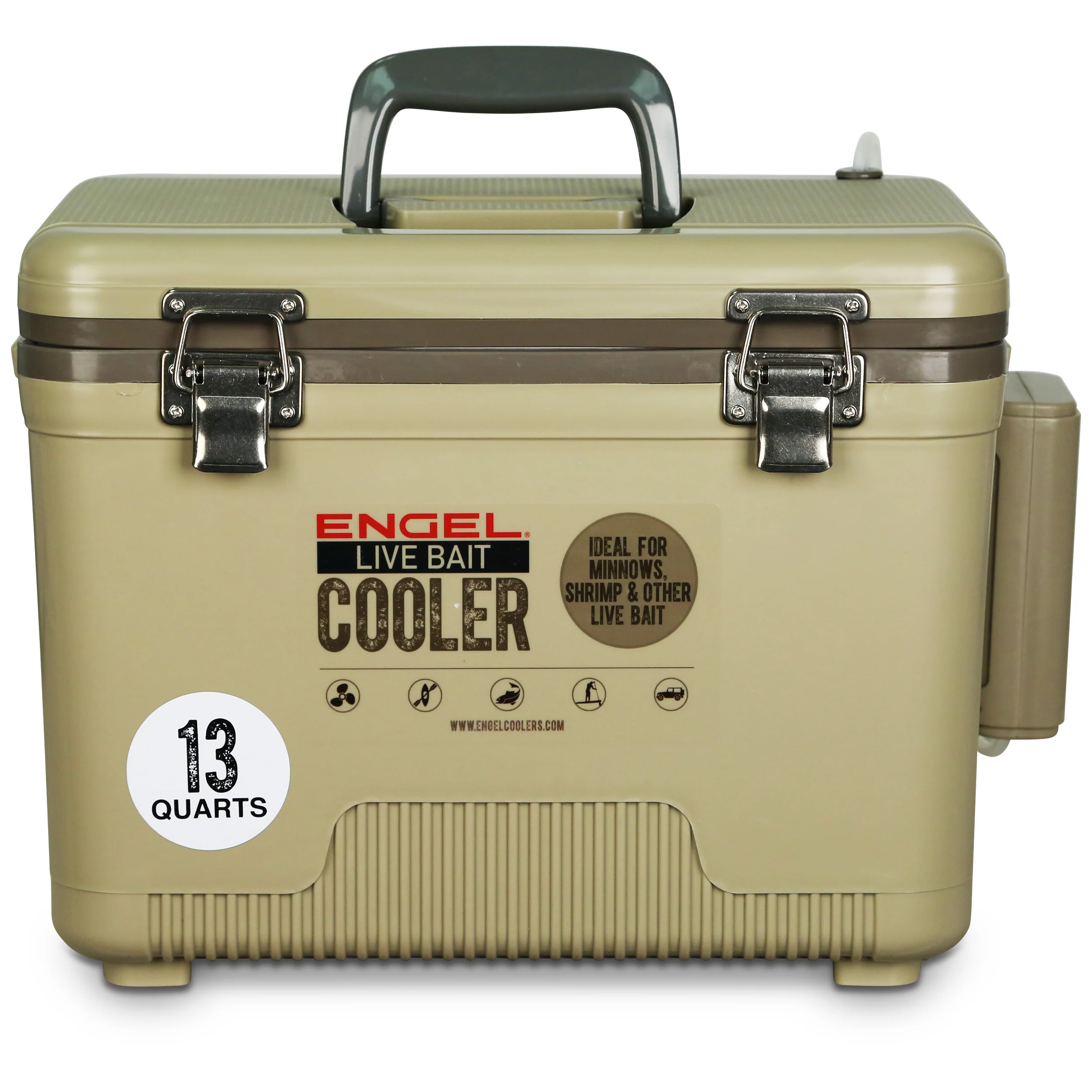 Engel 13Qt Live bait Pro Cooler with AP3 Rechargeable Aerator & Stainless Hardware - Image 18