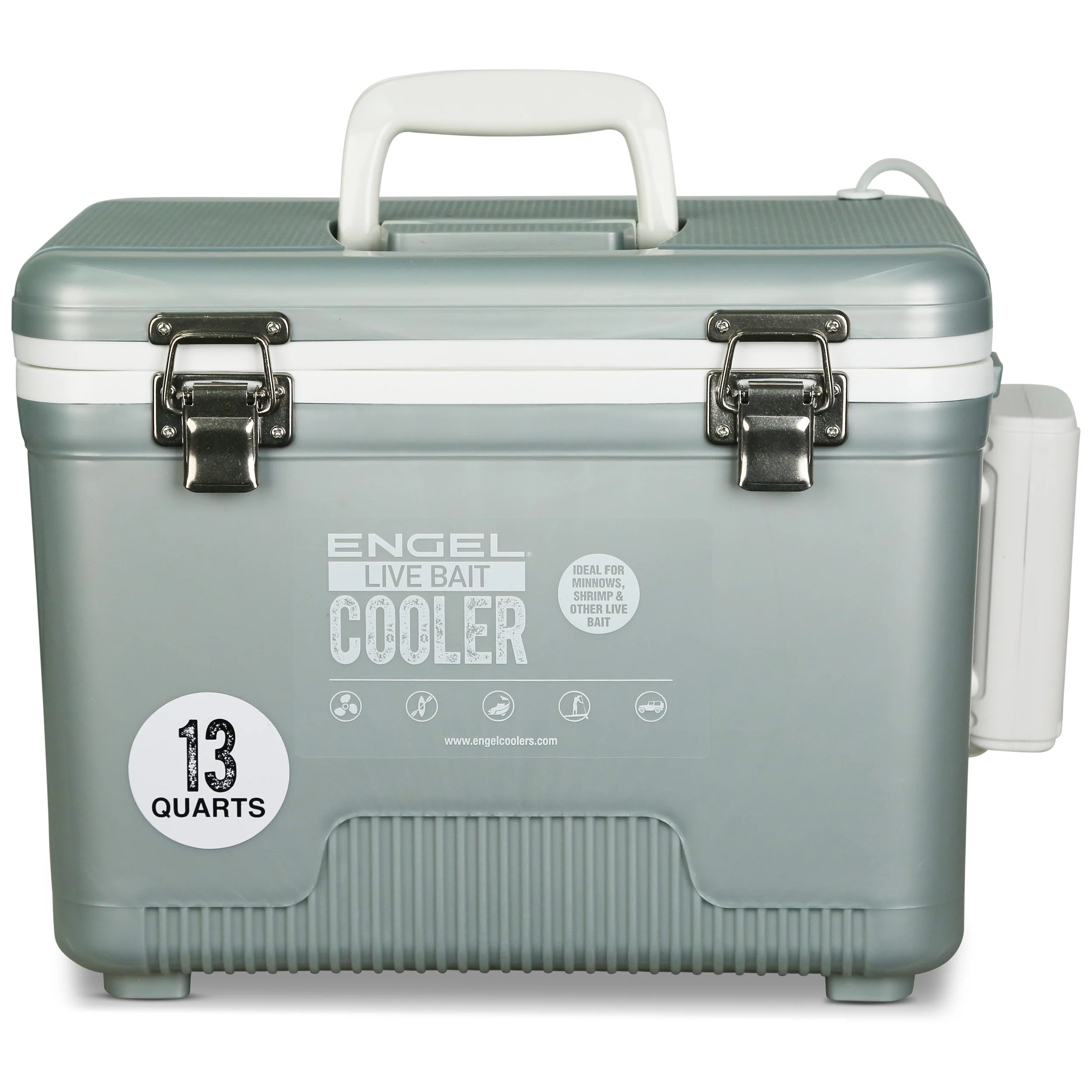 Engel 13Qt Live bait Pro Cooler with AP3 Rechargeable Aerator & Stainless Hardware - Image 3