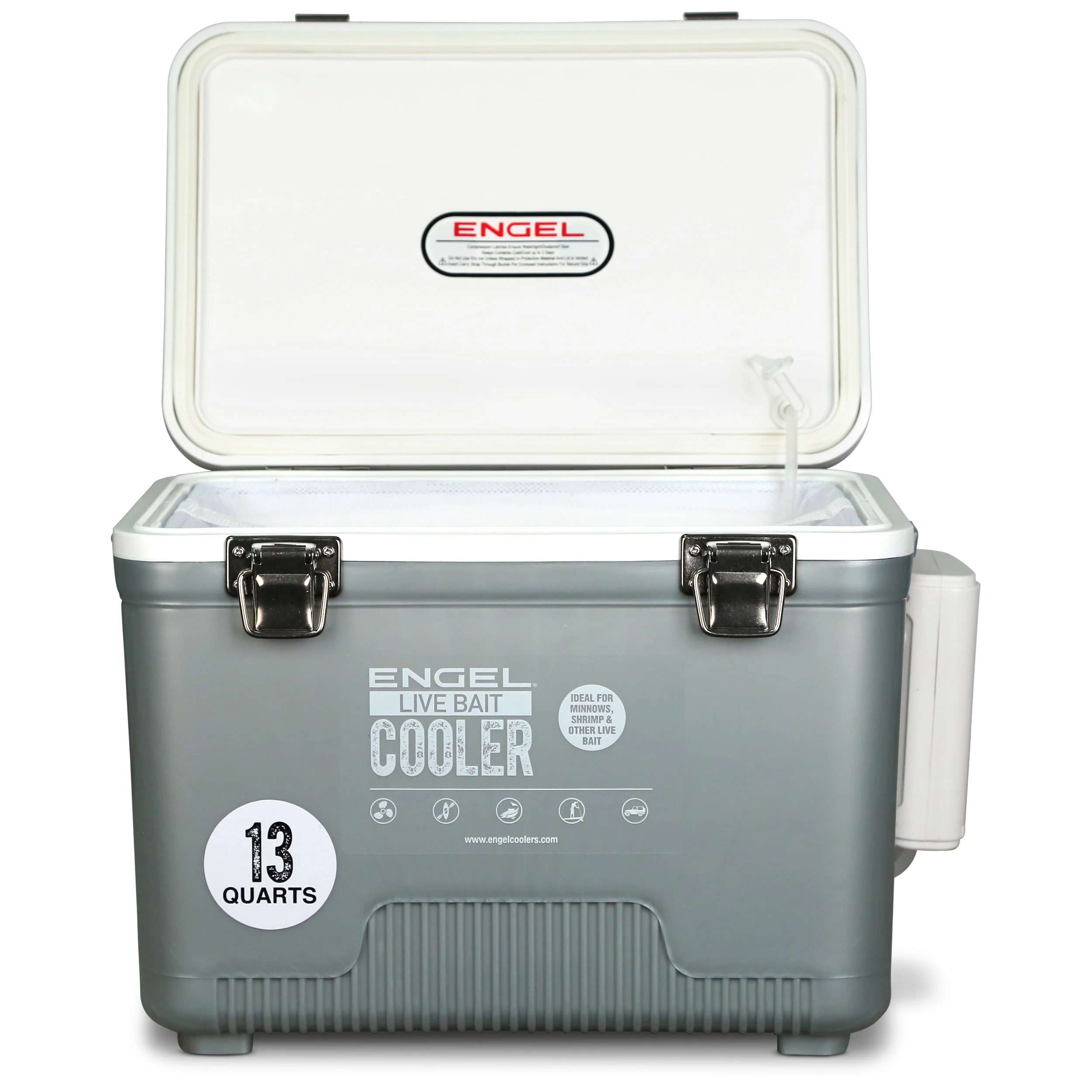 Engel 13Qt Live bait Pro Cooler with AP3 Rechargeable Aerator & Stainless Hardware - Image 9