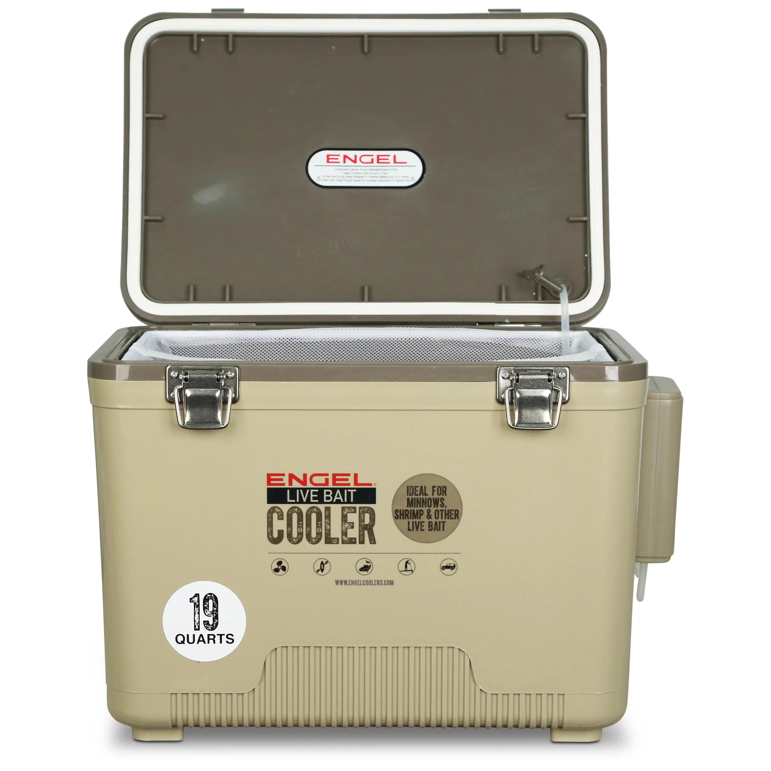 Engel 19Qt Live bait Pro Cooler with AP3 Rechargeable Aerator & Stainless Hardware - Image 12