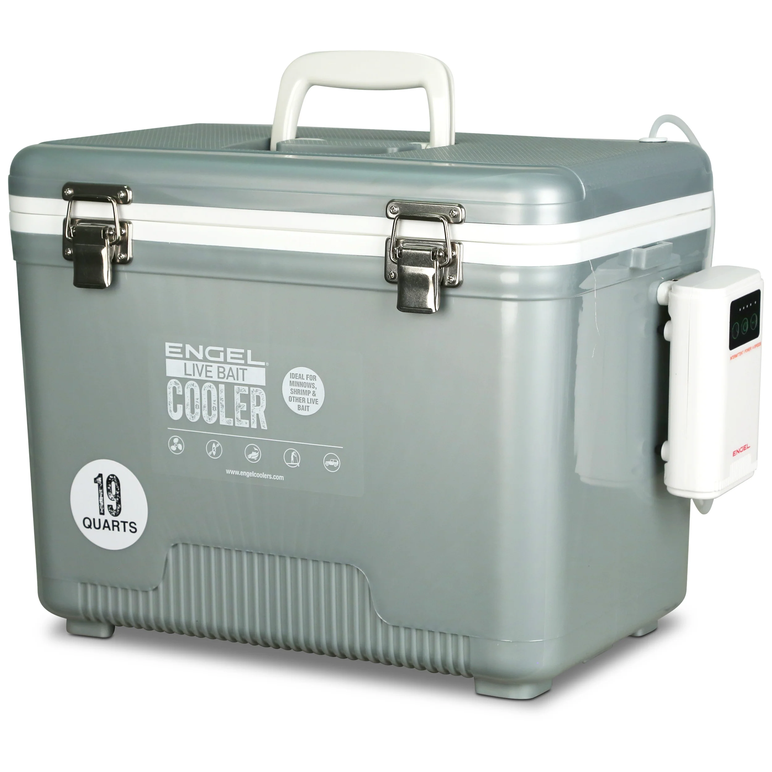 Engel 19Qt Live bait Pro Cooler with AP3 Rechargeable Aerator & Stainless Hardware - Image 15