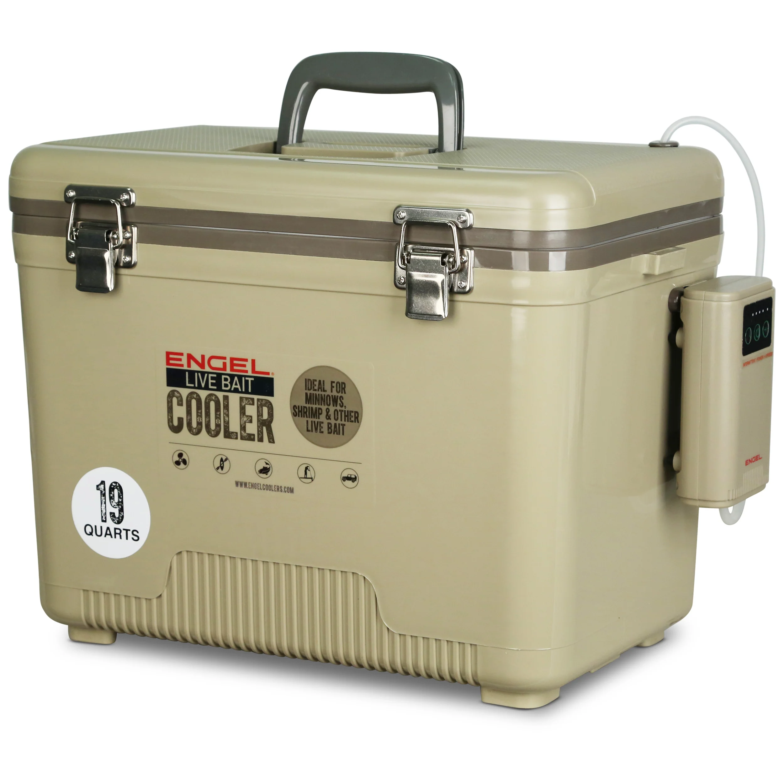 Engel 19Qt Live bait Pro Cooler with AP3 Rechargeable Aerator & Stainless Hardware - Image 20