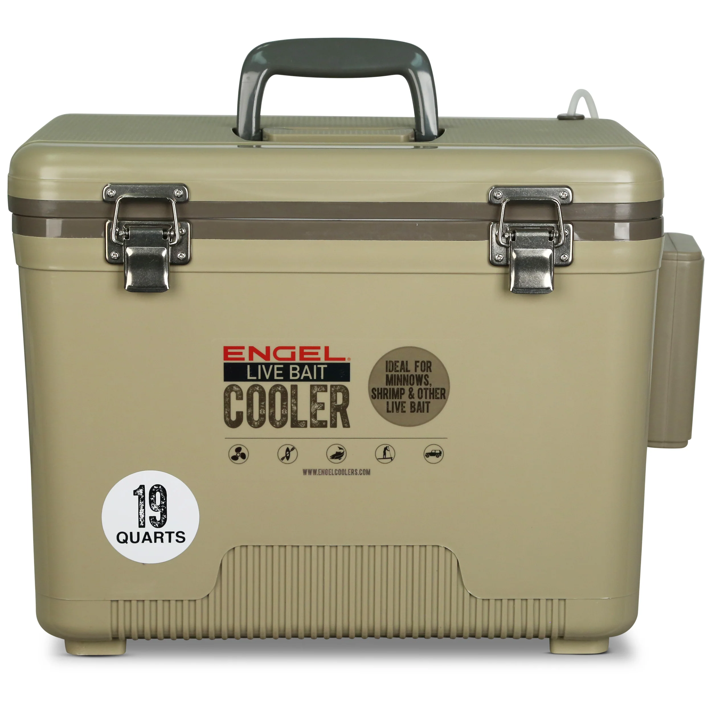 Engel 19Qt Live bait Pro Cooler with AP3 Rechargeable Aerator & Stainless Hardware - Image 9