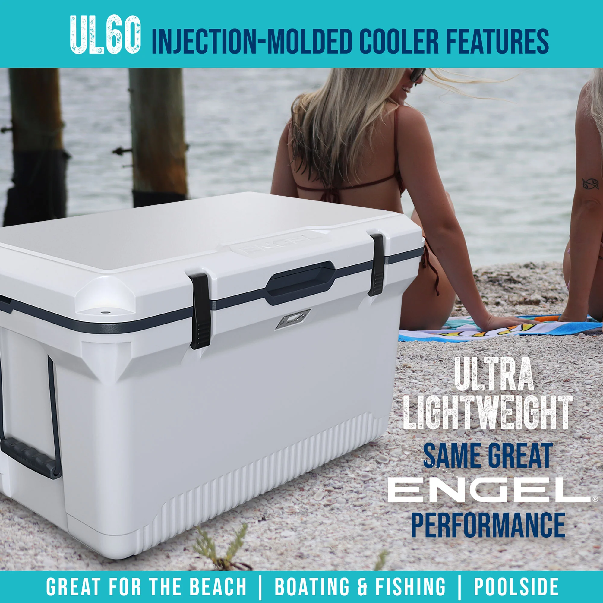 ENGEL 60QT UltraLite Injection-Molded Cooler With Wire Basket and Divider - Image 8
