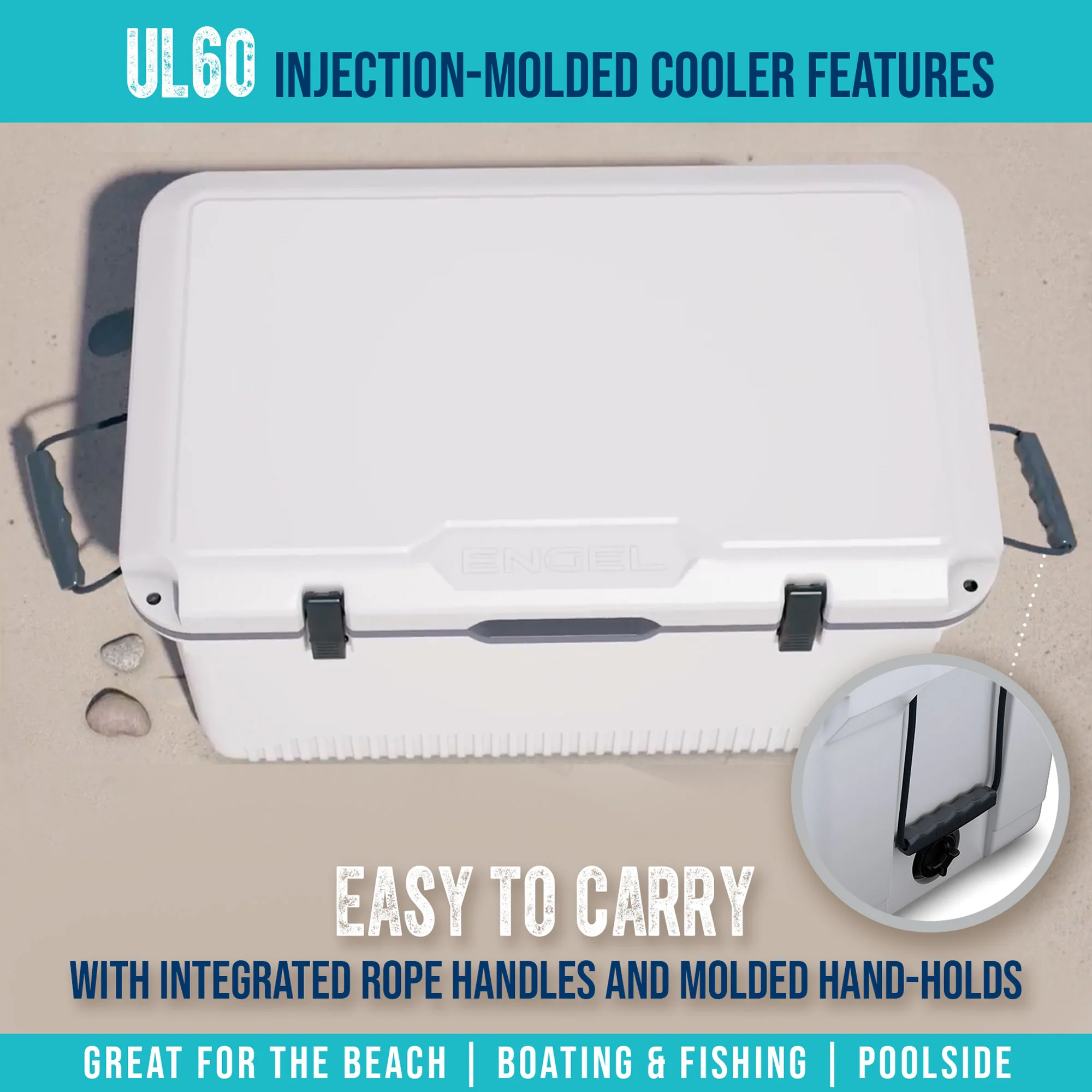 ENGEL 60QT UltraLite Injection-Molded Cooler With Wire Basket and Divider - Image 9