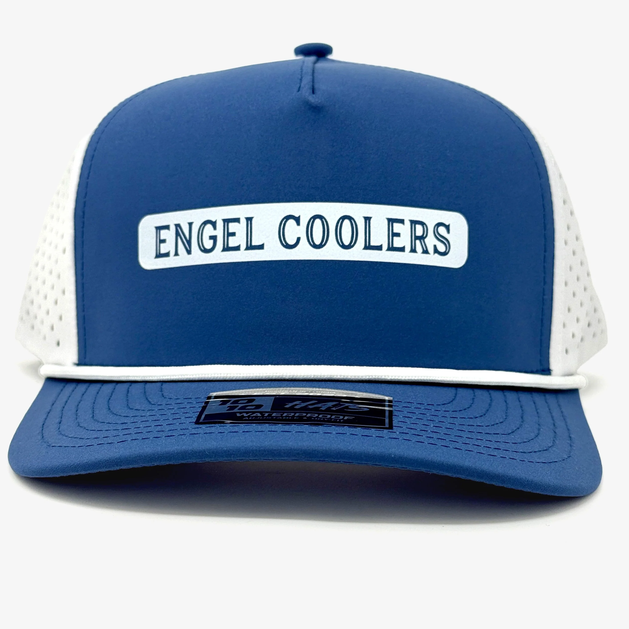 Engel 1010 Performance Trucker Cap, Blue with White Logo - Image 3