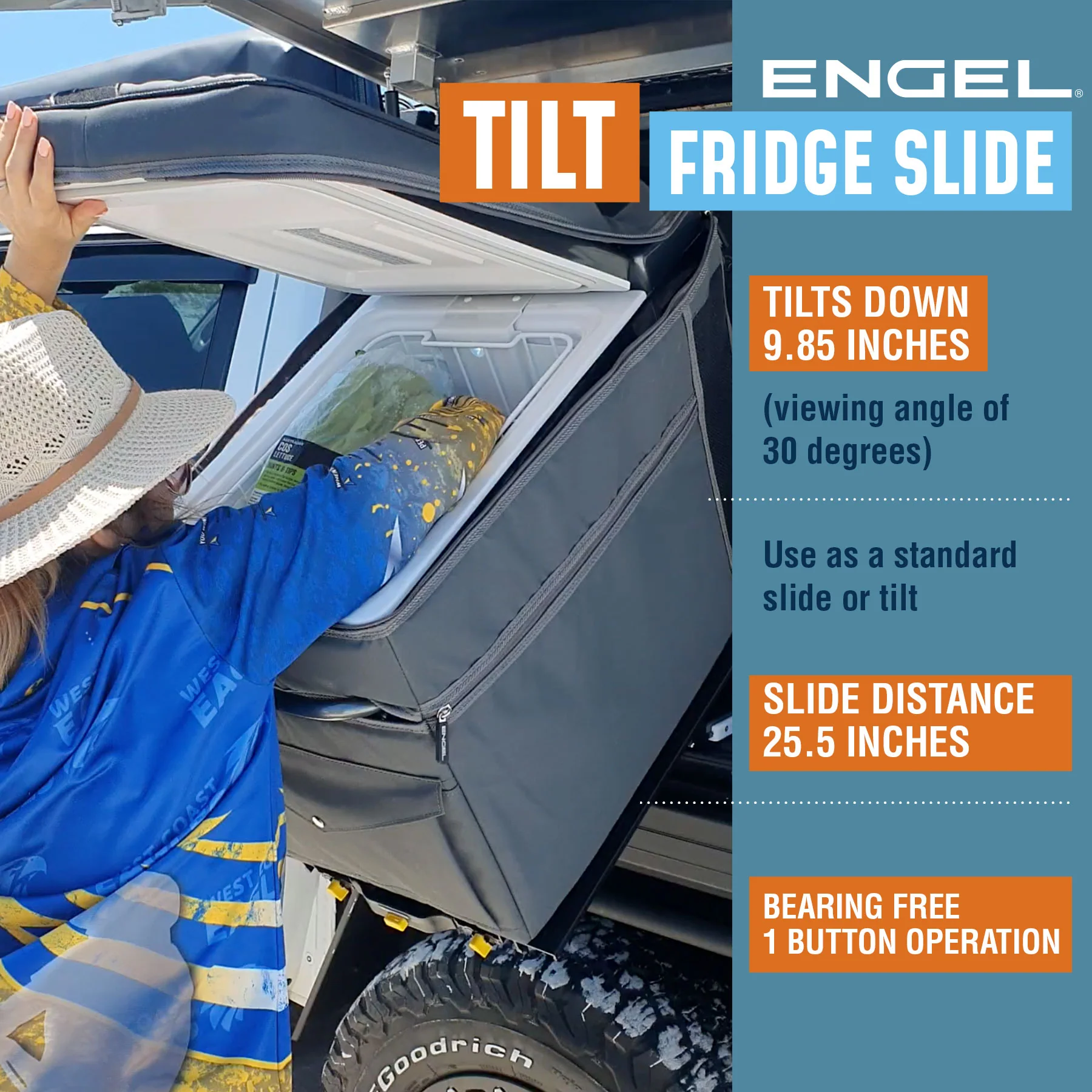 Engel Low-Profile Front-Pull Tilt Fridge Slide - Image 3